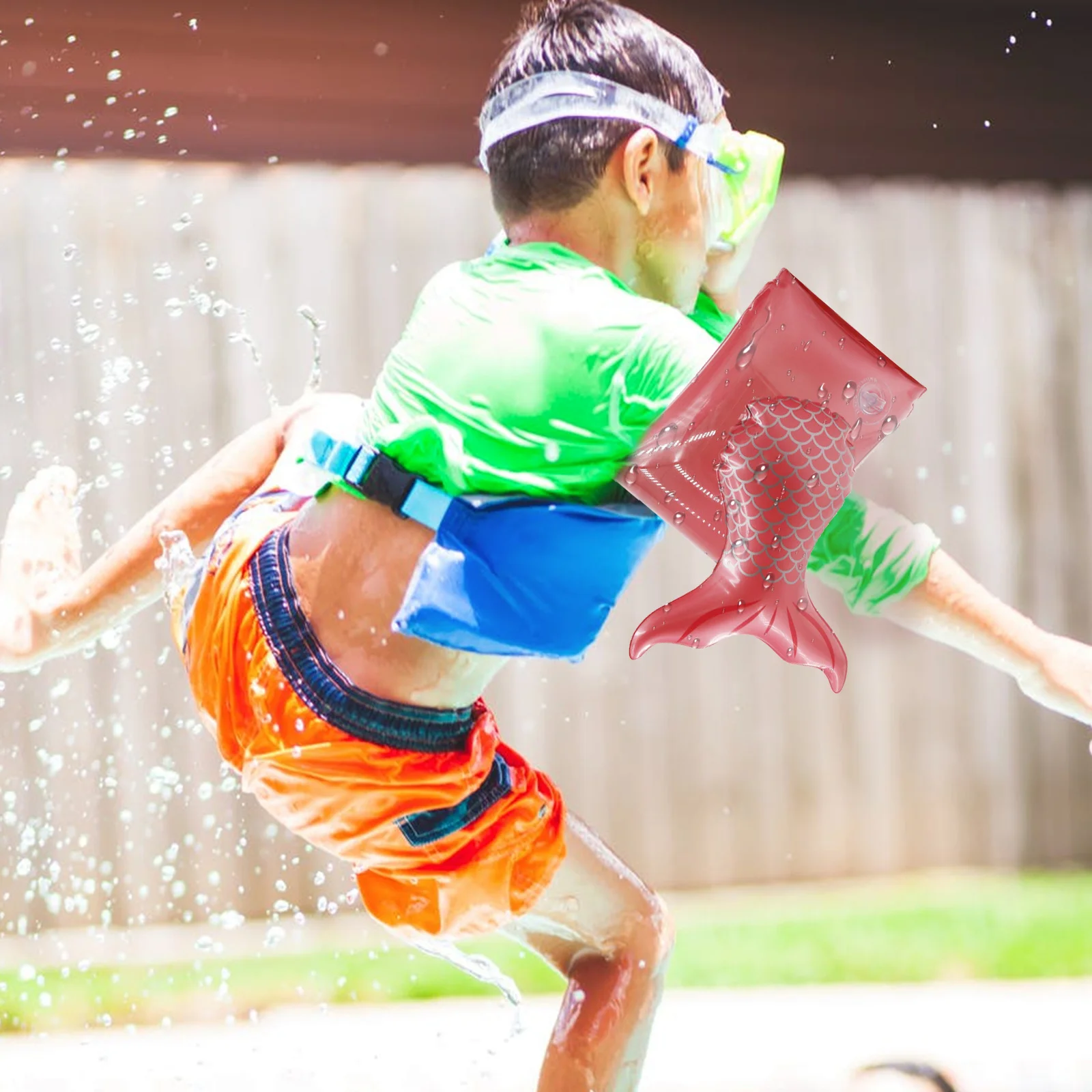 

1Pair Children Inflatable Armbands Mermaid Theme Floats for Easy Swim Training Kids Swimming Armbands Supportive Pool Beach