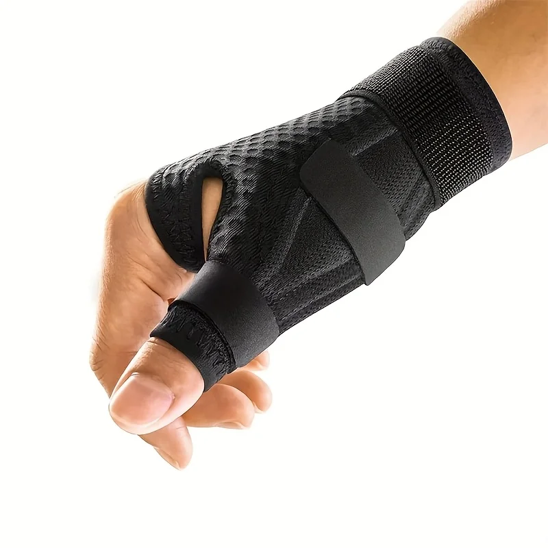 1 cinta ajustável de suporte para polegar e pulso – design ergonômico, alças incluídas, tecido respirável para esportes