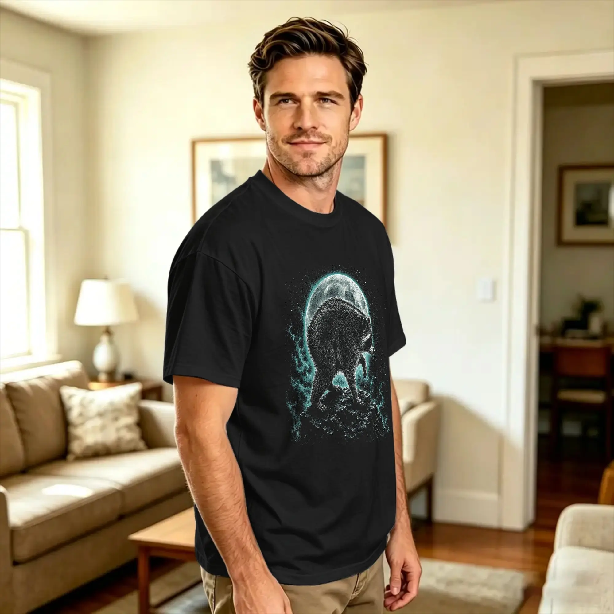 Raccoon Timothy Team Jimothy Moon T Shirt Men  Streetwear T Shirts Summer Comfortable Harajuku Tees Hot Sale Oversized Tops