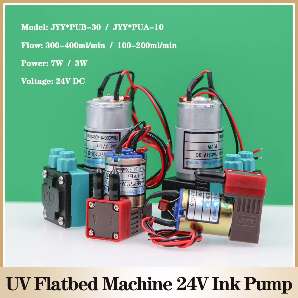 JYY 24V DC UV Ink Pump for UV Machines Jet Printer Micro Diaphragm Liquid Pump 3W 7W