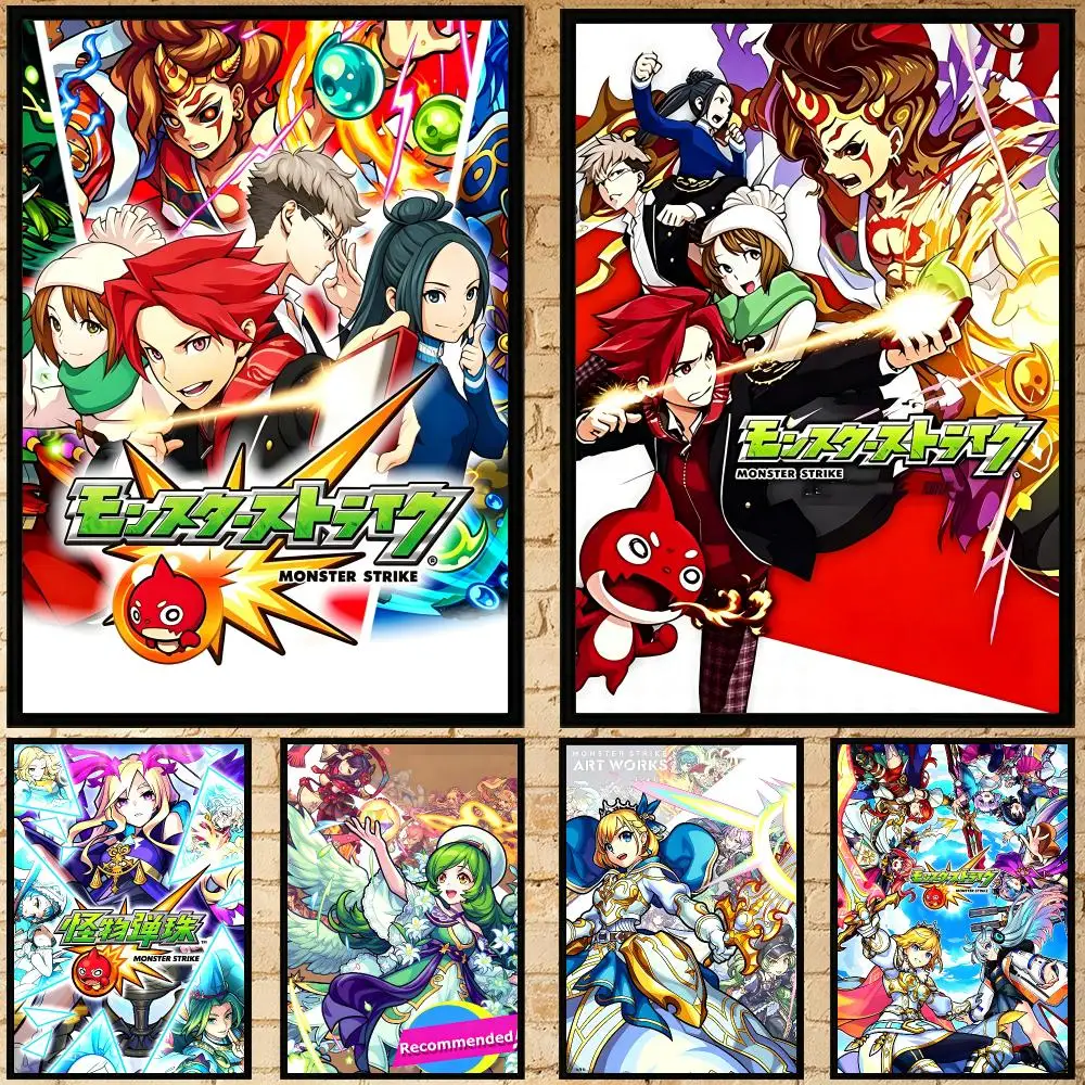 game Monster Strike Poster Poster HD Waterproof Self-adhesive Art Print Wall Decor for Bedroom Living Room Gift