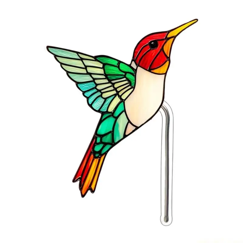 QX2E Potted Plant Insert Bird Planter Decoration Stained Crafts Decoration Glass Dress Up Decoration Home Acrylic Maintenance