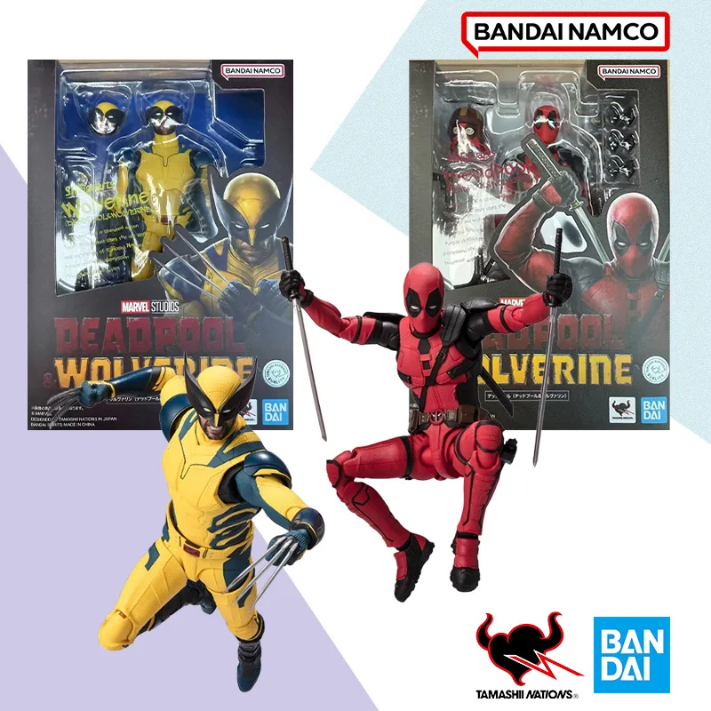 

Оригинальная коробка Bandai SHF In shock MARVEL DEADPOOL and WOLVERINE SET Фигурка Готовый комплект модели Аниме полная экшн-игрушка в подарок для ребенка