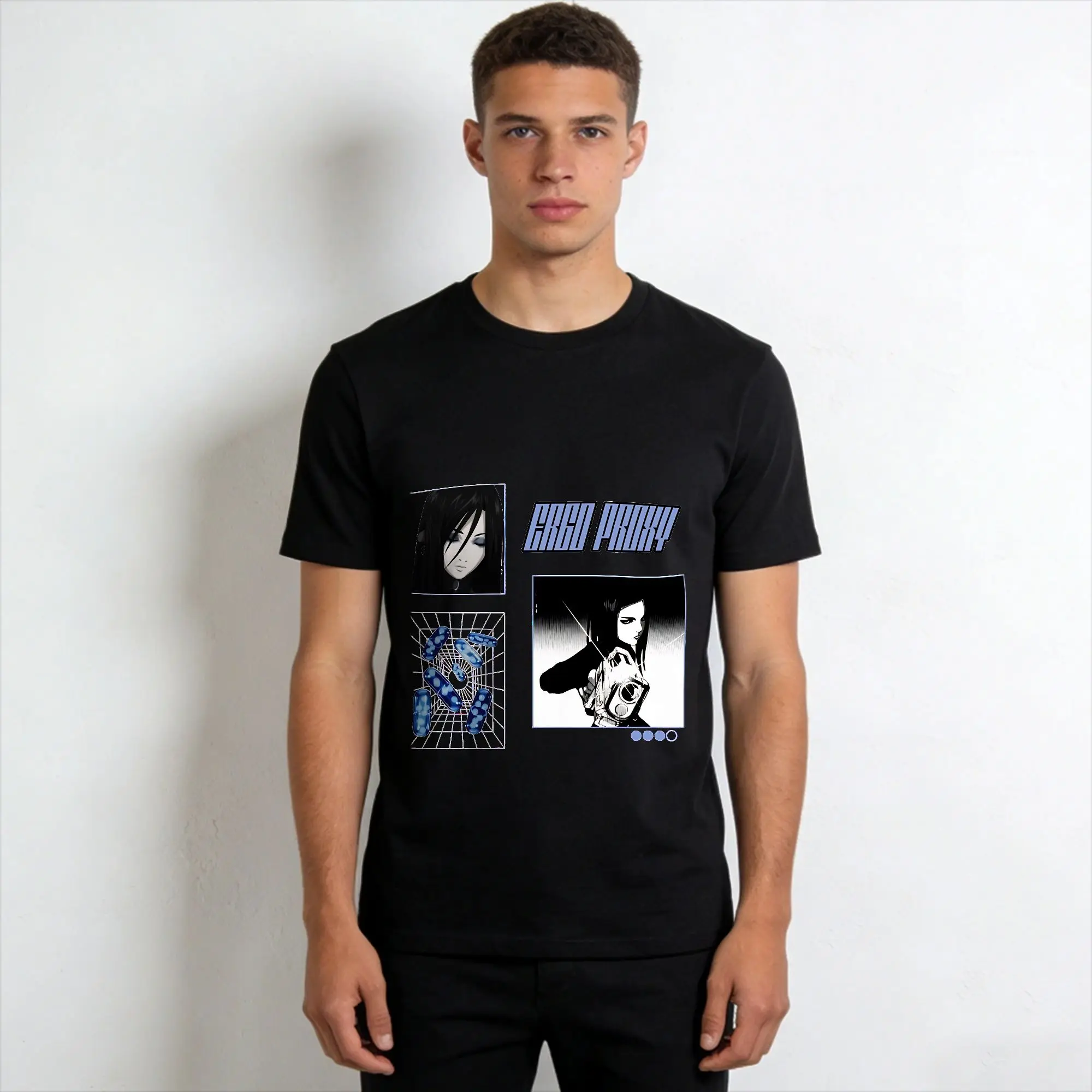 Ergo Proxy  T Shirt Summer  Pure Cotton T-Shirts For Men Fashion Print Tshirt Short Sleeve Aesthetic Clothes