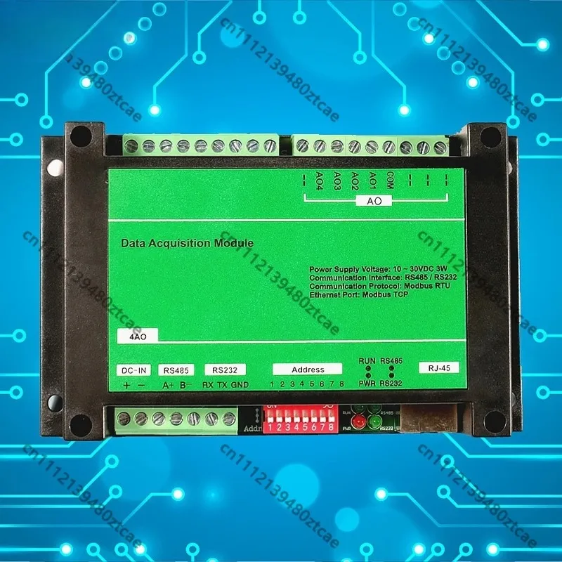 4 Channel Analog Output Ethernet Module MODBUS TCP RS485 Communication Controller