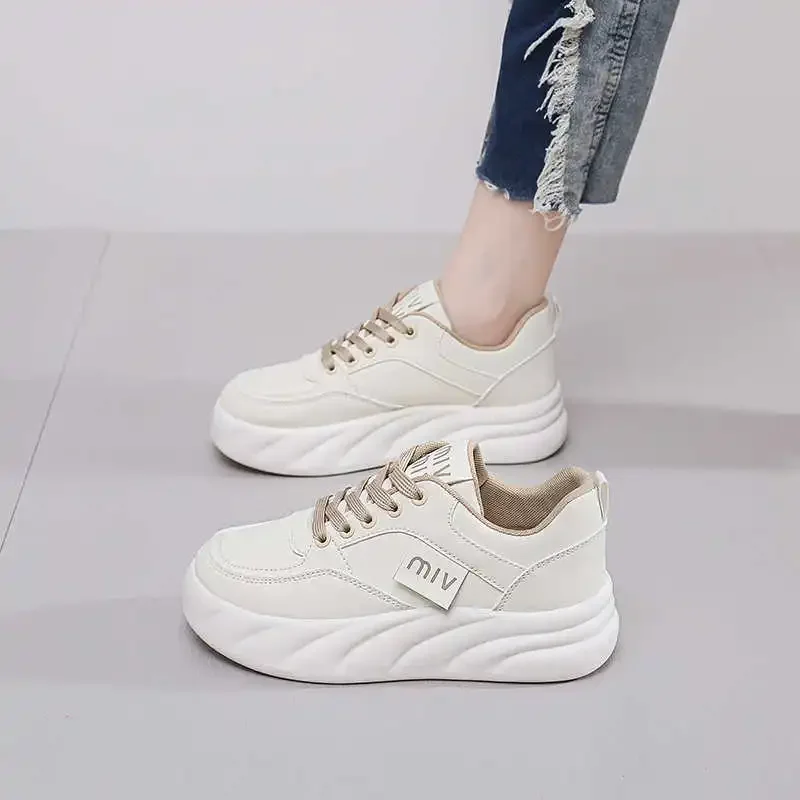 

Beige Legitimate Leather Women's High White Sneakers Size 34 Sneakers Shoes Blue Boots Ladies Sports Shose News College