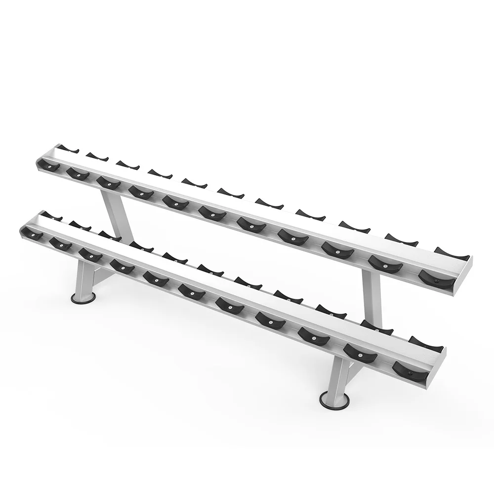 Fashionable 3 Tier Stand Fitness Steel Dumbbell Storage Rack, Universal Structure For Public Gym Indoor Daily Use