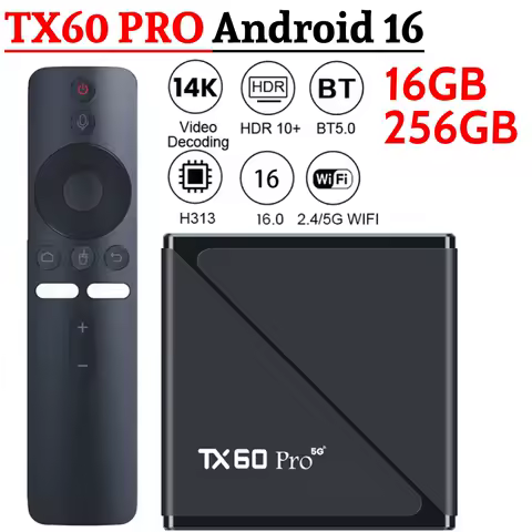 Android 16 Smart TV Box 14K 2.4G/5G Dual WiFi Media Player with Remote Set Top Box Android Box
