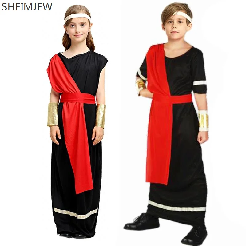 

Children's Roman Goddess Greek Prince Performance Costume Ancient Roman Greek Performance Costumes Halloween Masquerade Dress Up