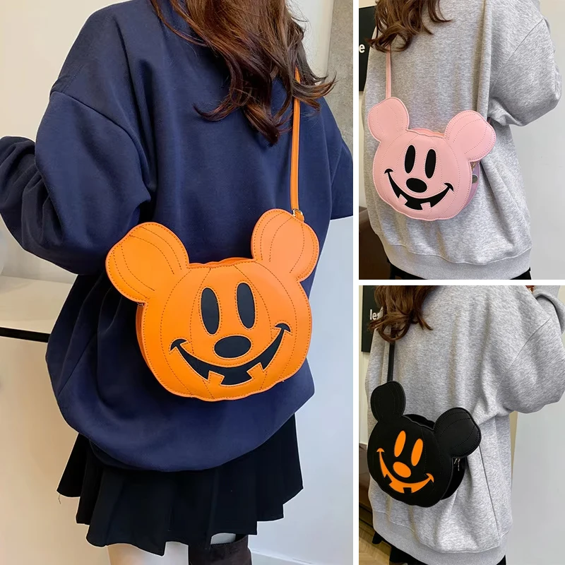 

Сумка через плечо с Микки Хэллоуин и тыквой, сумка через плечо в готическом стиле, забавный смысл, красивый индивидуальный фестивальный подарок