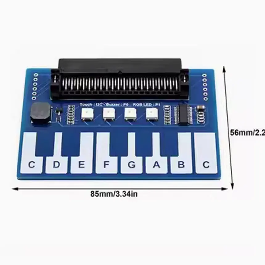 Micro:bit Expansion Board Mini Piano Music Expansion Board Cool Colourful Lights/Buzzer/Keypad I2C Interface Communication