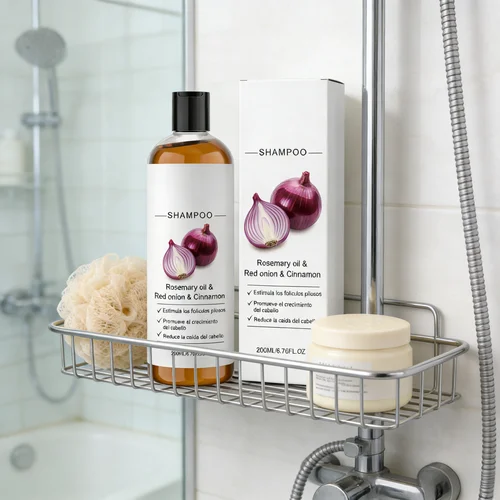Imagen 2 del producto Champú para el Crecimiento del Cabello con Cebolla Roja, Contra la Caída del Cabello, Fortalece los Folículos Capilares, Champú Ligero con Aceite de Canela y Romero