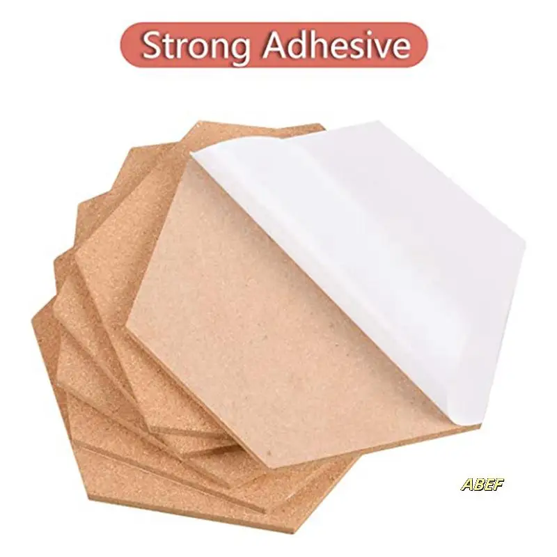 18 قطعة لوحة الفلين السداسية البلاط ذاتية اللصق سميكة Corkboards للجدار لوحات مذكرة لوحة إبرية لوحة الإعلانات الزخرفية