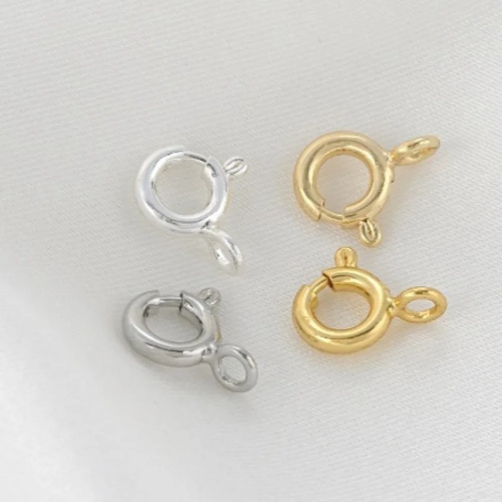 

Closed Spring Buckle High Quality Copper Clasps & Hooks 14K Gold Color DIY Bracelet Necklace Connection End Buckle Accessories