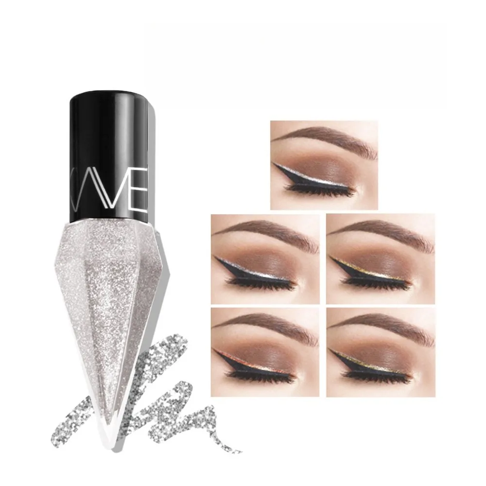 Diamentowy płynny eyeliner w pisaku, wodoodporny, odporny na rozmazywanie, profesjonalny, z efektem połysku, idealny na imprezy i do codziennego użytku.