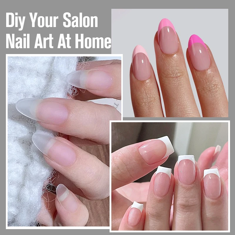 UR SUGAR 420 ชิ้น/กล่อง เจลซอฟท์เจลทิปส์ ทรงอัลมอนด์สั้น ขนาดผสม เล็บปลอมแบบเต็มเล็บ กดติดเล็บ สำหรับทำเล็บ