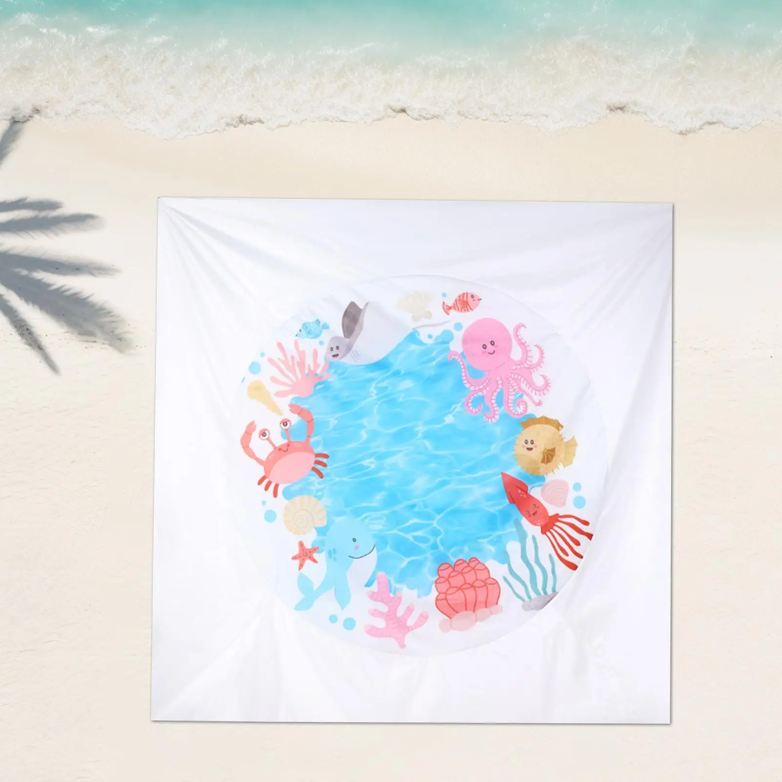 Piscina de playa para niños pequeños, piscina de playa plegable para niños, estera de charco 2 en 1 de dibujos animados para Picnic, jardín familiar, Camping, natación