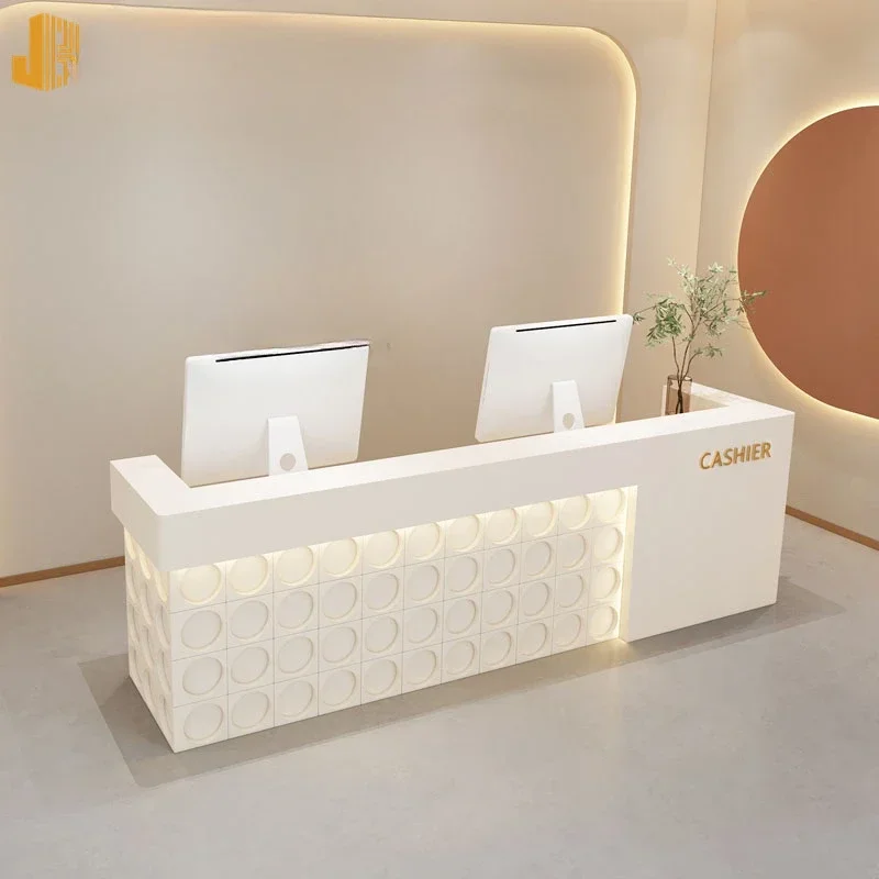 Reception Salon Lectern Simple Modern Furniture Counter Table Luxurious Office Desk Front Empfangstheke Hairdressing Cashier