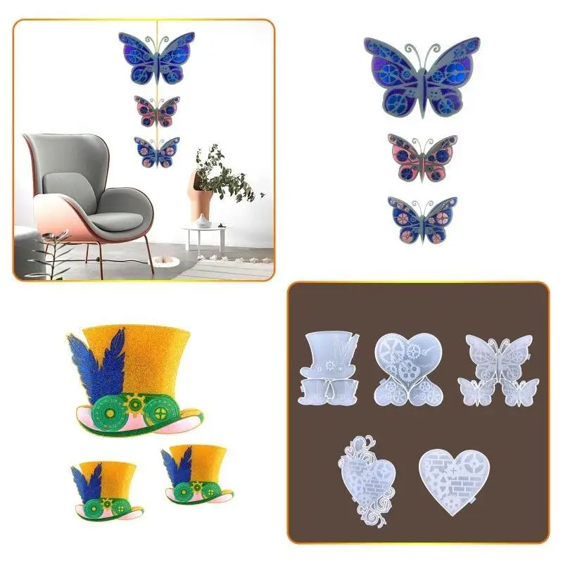 31BB Diy Gear Love Wall Pendant Decoration for Butterfly Pendant Ornaments Silicone M