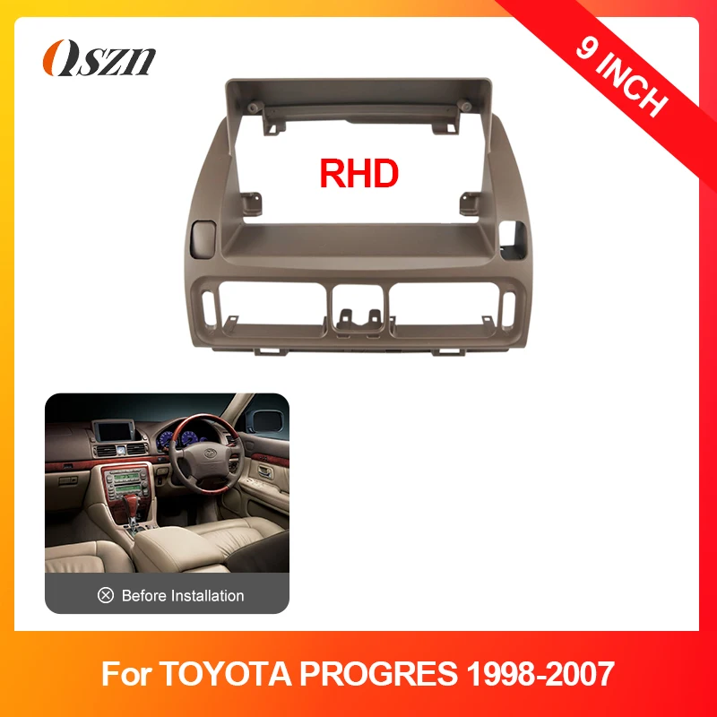 9 Inch Radio Fascia Frame Fit For TOYOTA PROGRES 1998-2007 Stereo DVD Player Plastic Dash