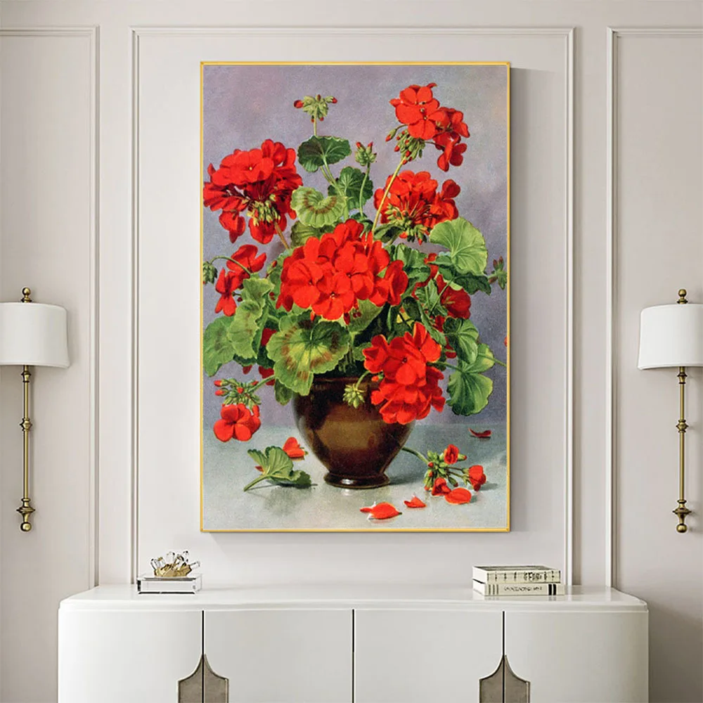 Poppy Flower DIY Cross Stitch 11CT Embroidery Kits Craft Needlework Set Printed Canvas Cotton Thread Home     Dropshipping