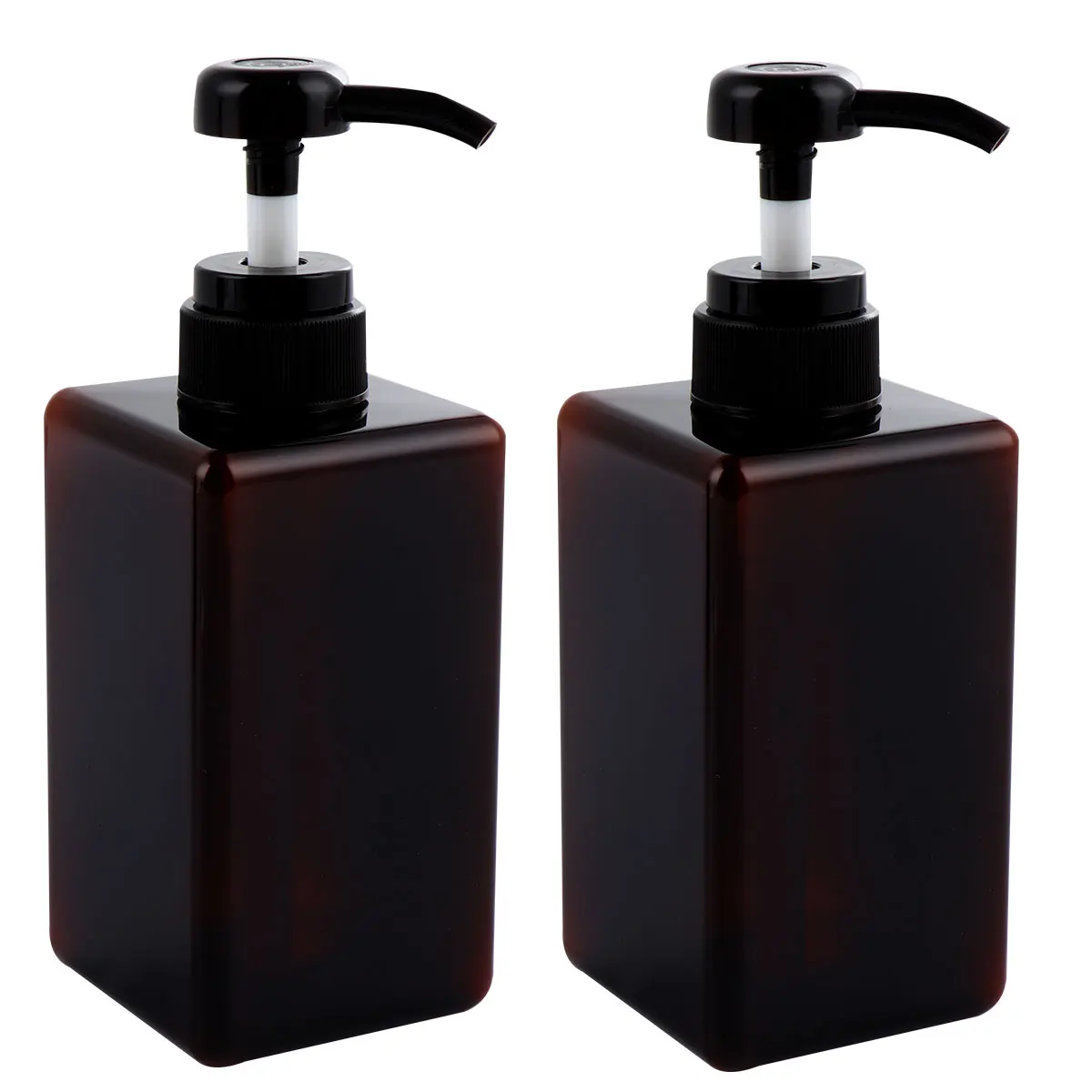

2pcs 450Ml Travel Dispenser Bottles Refillable Lotion Containers Empty Pump Bottles Plastic Pressure Bottle Brown Reusable