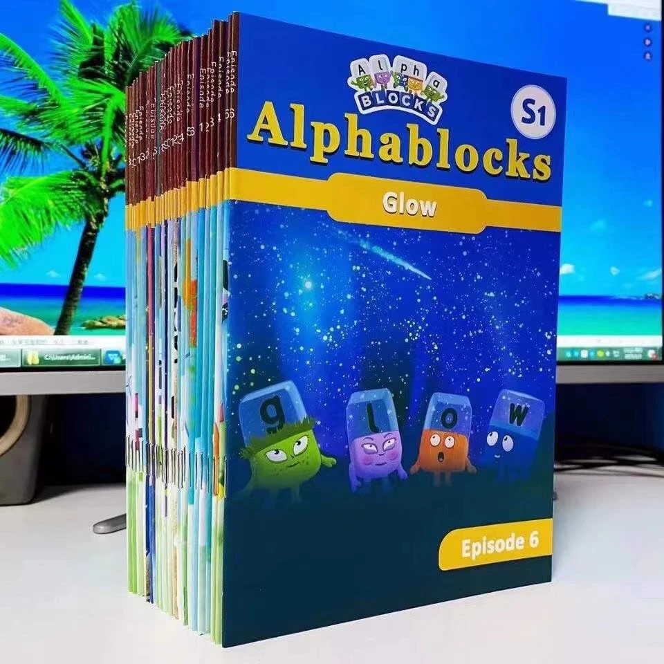 30 Buku/Set Angka Kunci Alfabet Blok Bangunan Digital Anak-anak Pendidikan Awal Buku Belajar Bahasa Inggris