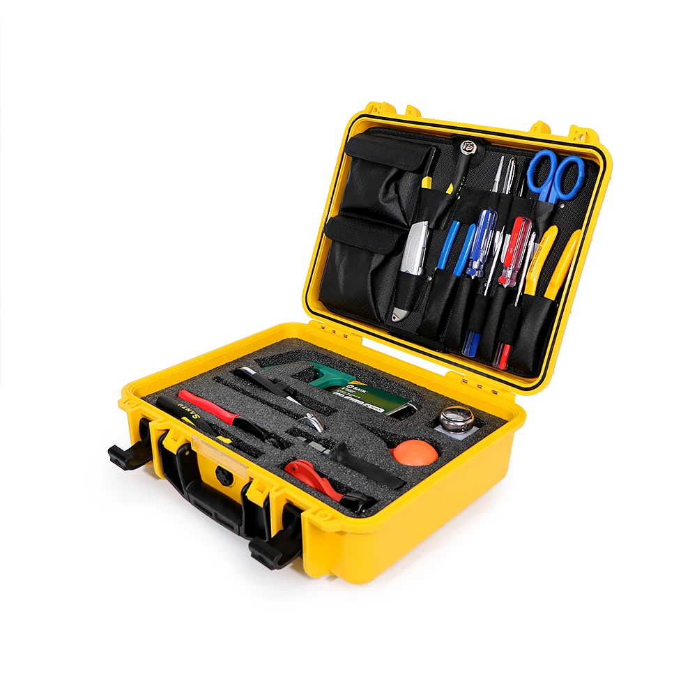 210205 Optical Fiber Fusion Splicing Toolkit Assembly With Longitudinal Buffer Tube Slitter And Steel Wire Rope Cable Cutter