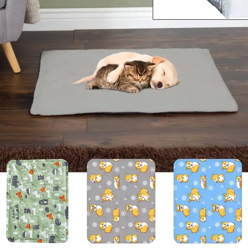 

Dog Cooling Pad Comfortable Dog Sleeping Pad Self-Cooling Cute Animal Pattern Outdoor Pet Supplies Rectangular Cat Bed Cooling