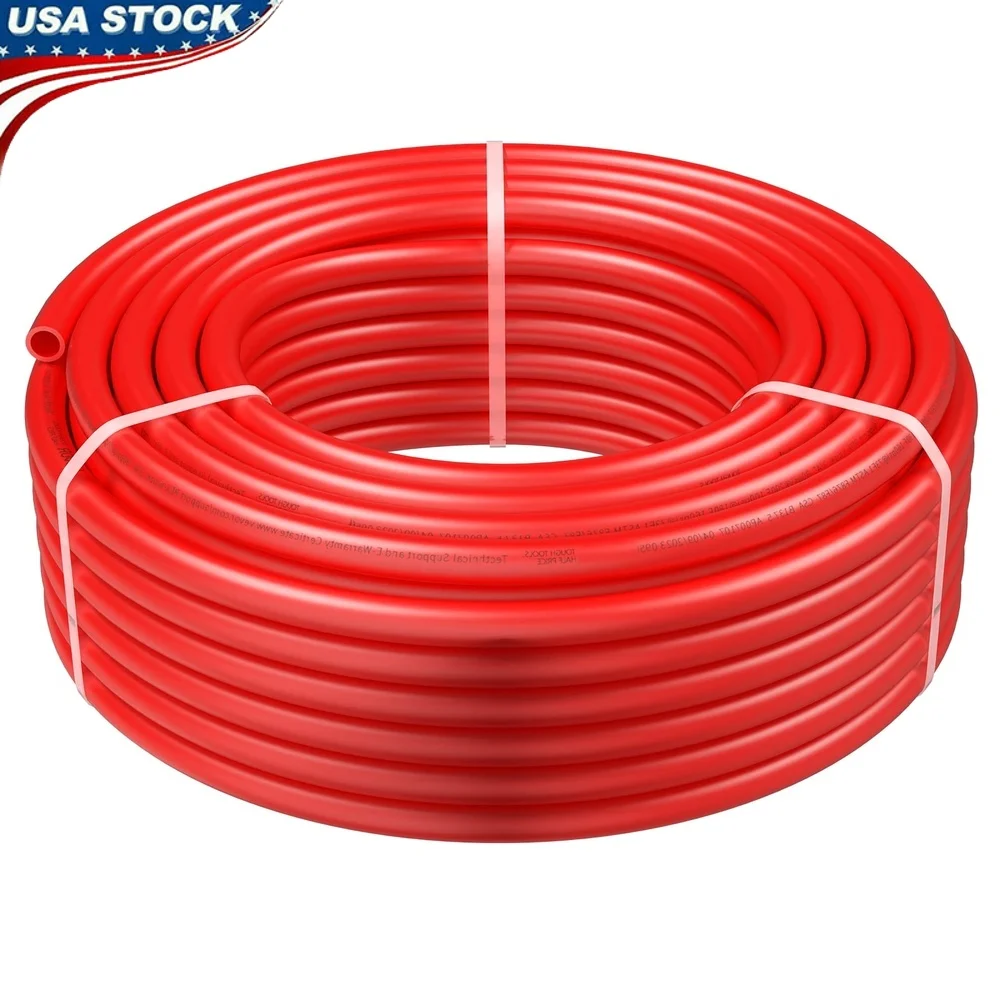 

Трубка PEX 3/4 дюйма 100-футовая труба PEX-B Гибкая линия для воды Питьевая вода Горячая и холодная сантехника В комплект входит резак и зажимы