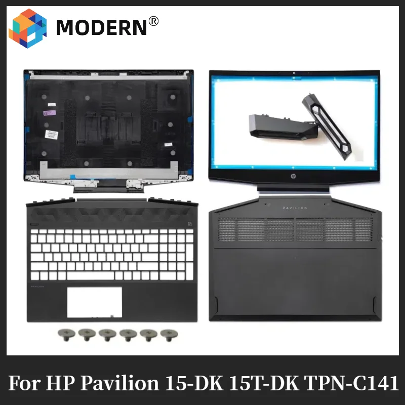 Nouveau pour HP Pavilion 15-DK 15T-DK TPN-C141 ordinateur portable LCD couverture arrière avant lunette charnières clavier repose-poignets dissipateur de chaleur étui astronomique