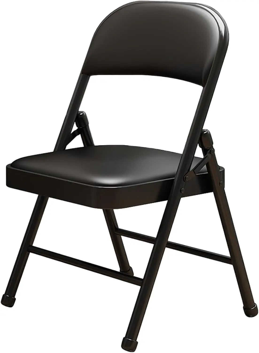 

Chairs with Padded Cushion, Single Black Steel Metal Portable Stackable Commercial Seat for Bedroom Patio Party Event