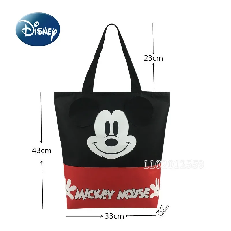 Disney Mickey New Women's Canvas Handbag Fashion Women's Shoulder Bag Large Capacity Handheld Storage Bag High Quality