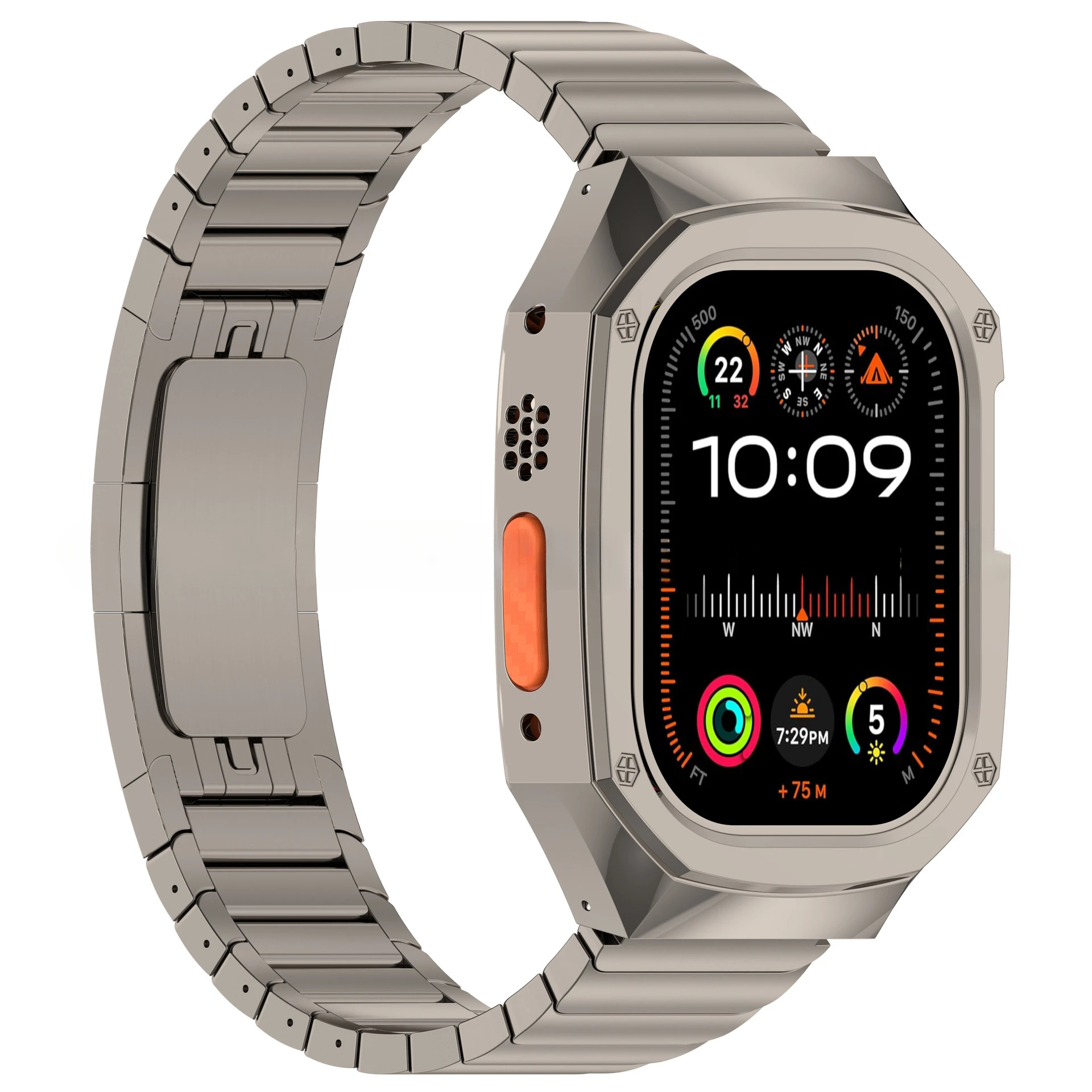 Luxury Stainless Steel Case Mod Kit for Apple Watch Ultra 2/Ultra 49MM Metal Strap for IWatch Series 49Mm Accessories