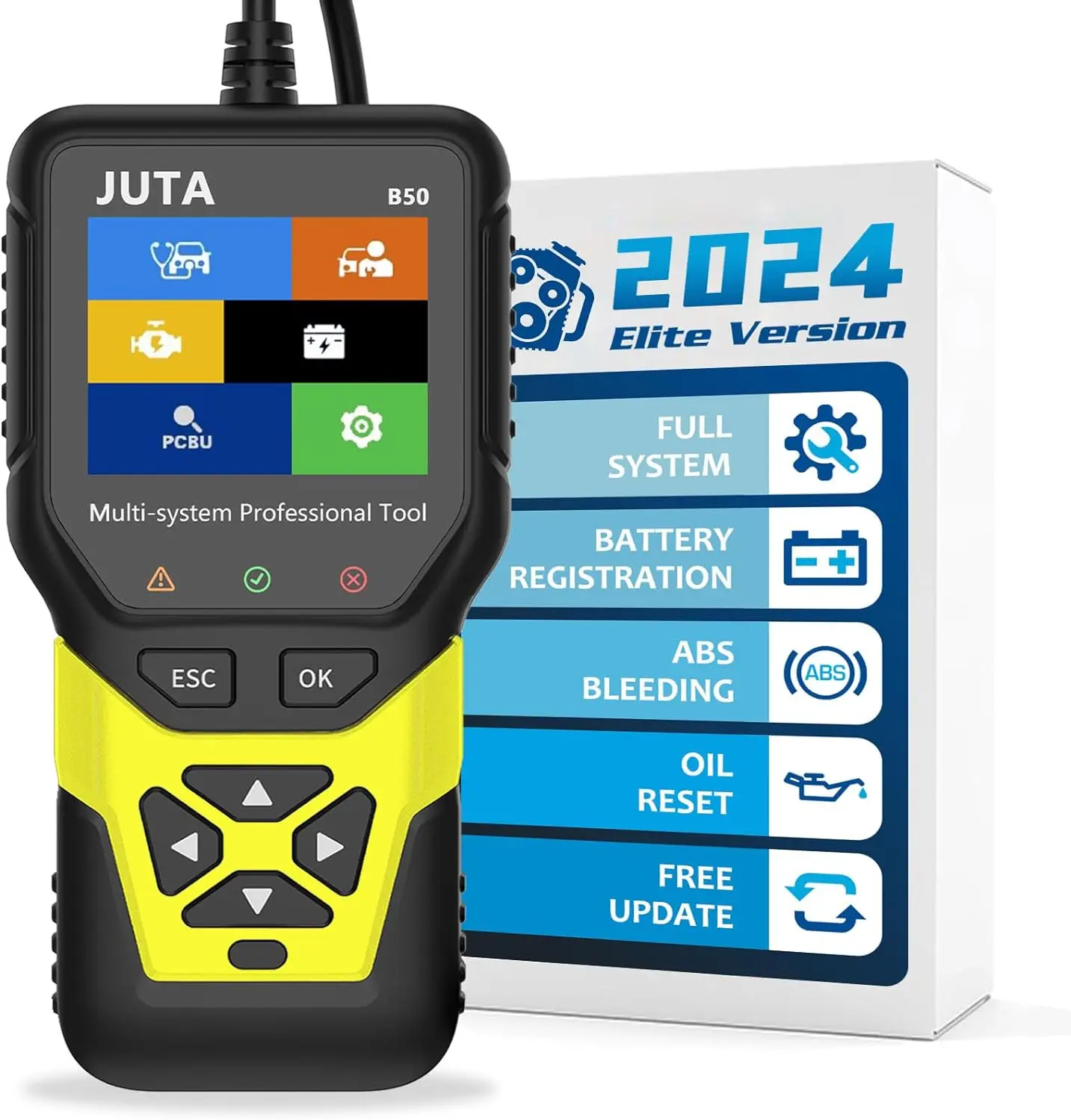 

JUTA B50 Diagnostic Tool Compatible for BMW and Mini, Full Systems OBD2 Scanner with Battery Registration/Oil Reset/ABS Bleedi