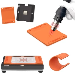 Silicone PD-C Planting Tin Pad Reballing Platform Non-Slip Heat Resistance Magnetic Silicon Mat CPU IC BGA Stencils Rework Tools