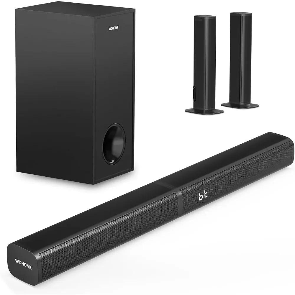 

2.1 Sound Bar for Smart TV with 5 Inches Wired Subwoofer, 140W, 2 in 1 Detachable Soundbar with RGB-IC Backlight, Bluetooth 5.3