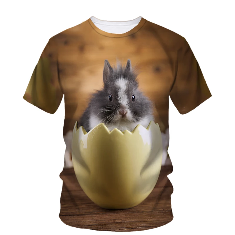 

New Trend Rabbit Easter Egg Easter Bonus Unisex T-shirt Summer Fashion Fun harajuku Casual Originality Printed Short Sleeve Tees