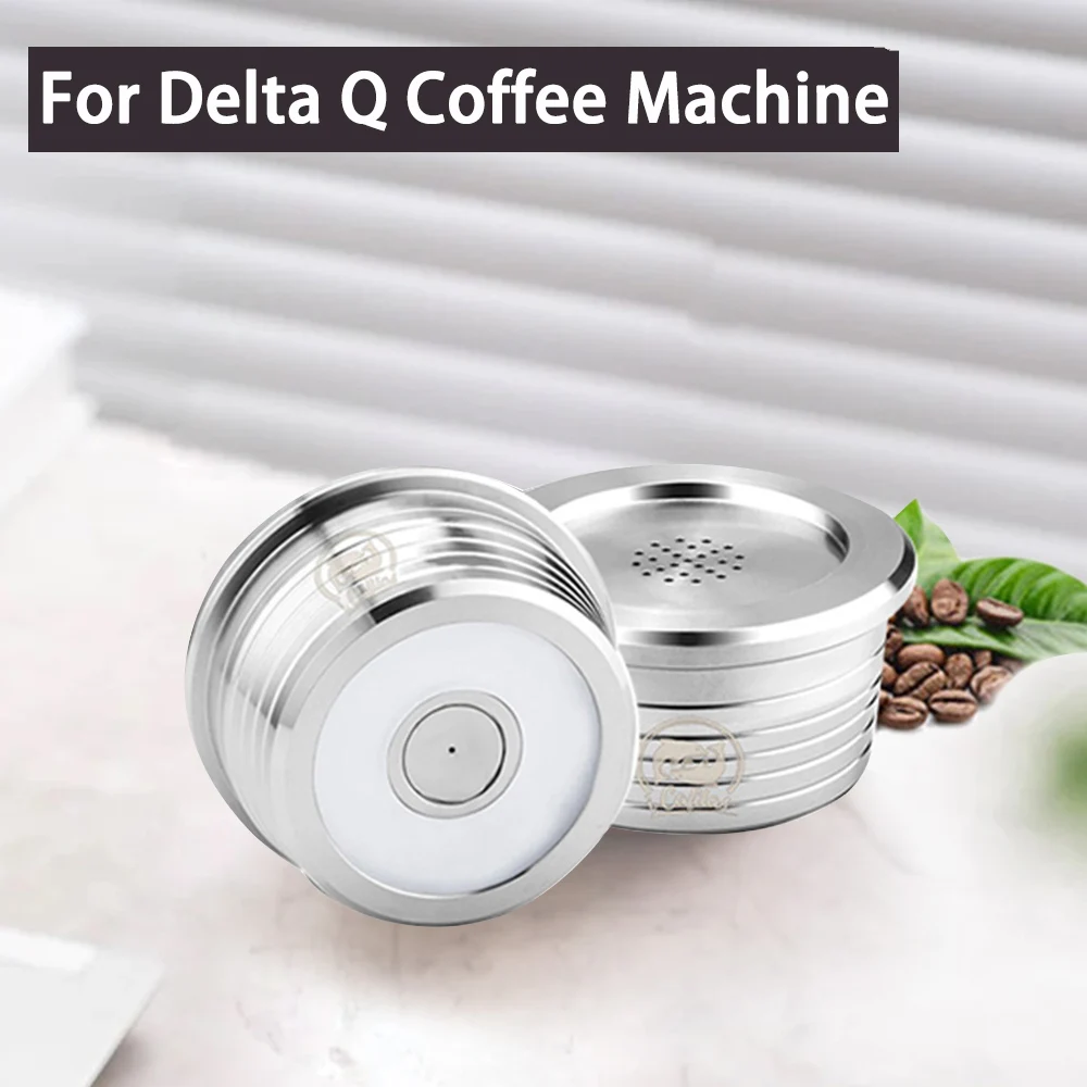 ICafilas-cápsula reutilizable para máquina de café Delta Q NDIQ7323, filtro de café recargable de acero inoxidable, accesorios para tazas