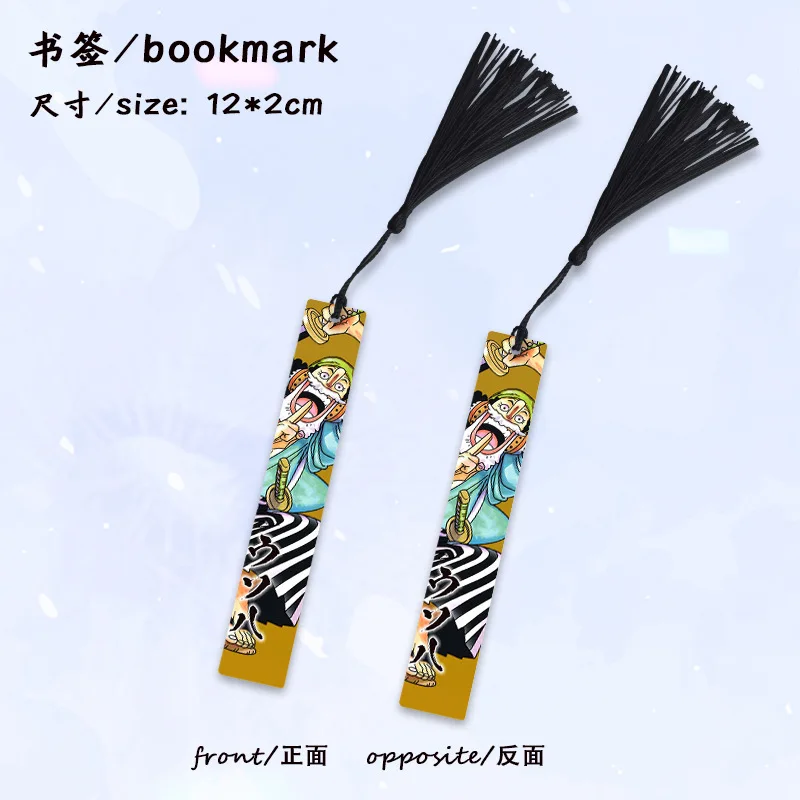 One Piece Luffy Ace Chopper Nami Zoro Enma Metal Bookmark Anime Stationery Pendant 2D Accessories Collectibles Gifts for Fans