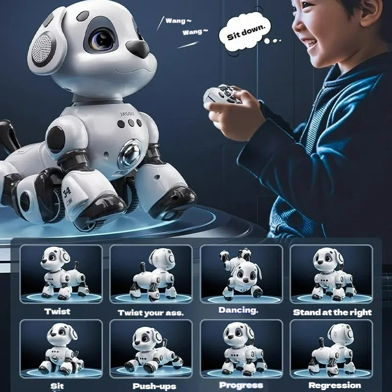 Latest Electric Intelligent Robot Dog Toy Remote Control Car For Children Gesture Dual Sensation Racing BoyGift robot dog robots