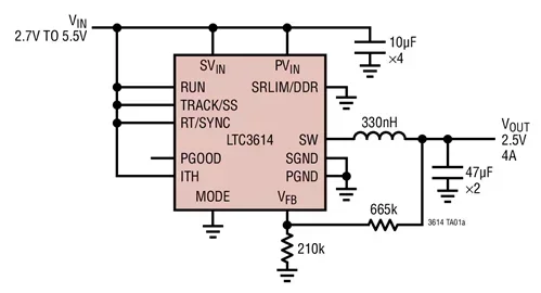 LTC3614EUDD LTC3614IUDD LTC3614 LFVM - 4A, 4MHz Monolithic Synchronous Step-Down DC/DC Converter