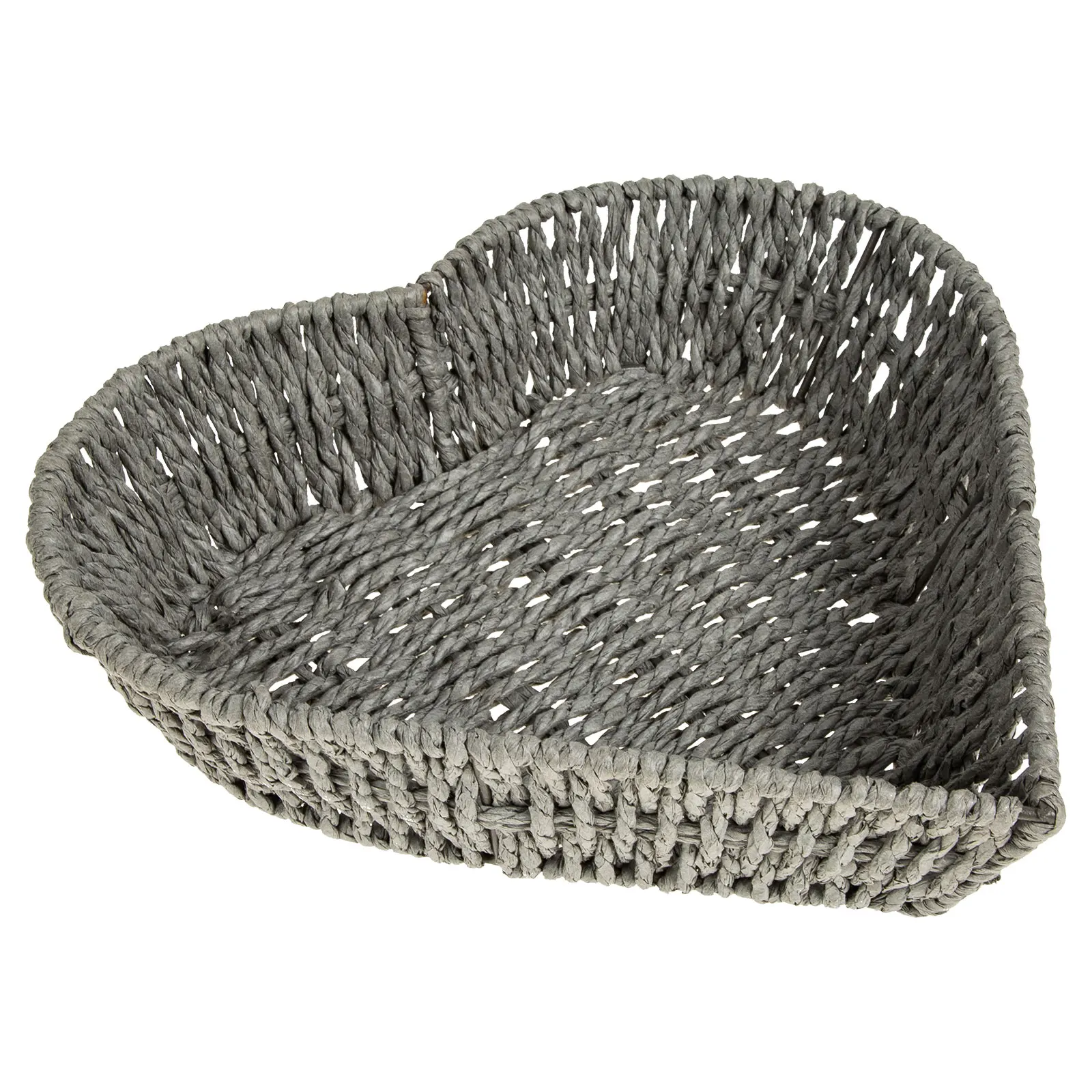 

Heart Shaped Paper Rope Basket Small Tray Storage Container Wicker Baskets Fruit Snacks Kitchen Living Room Restaurant