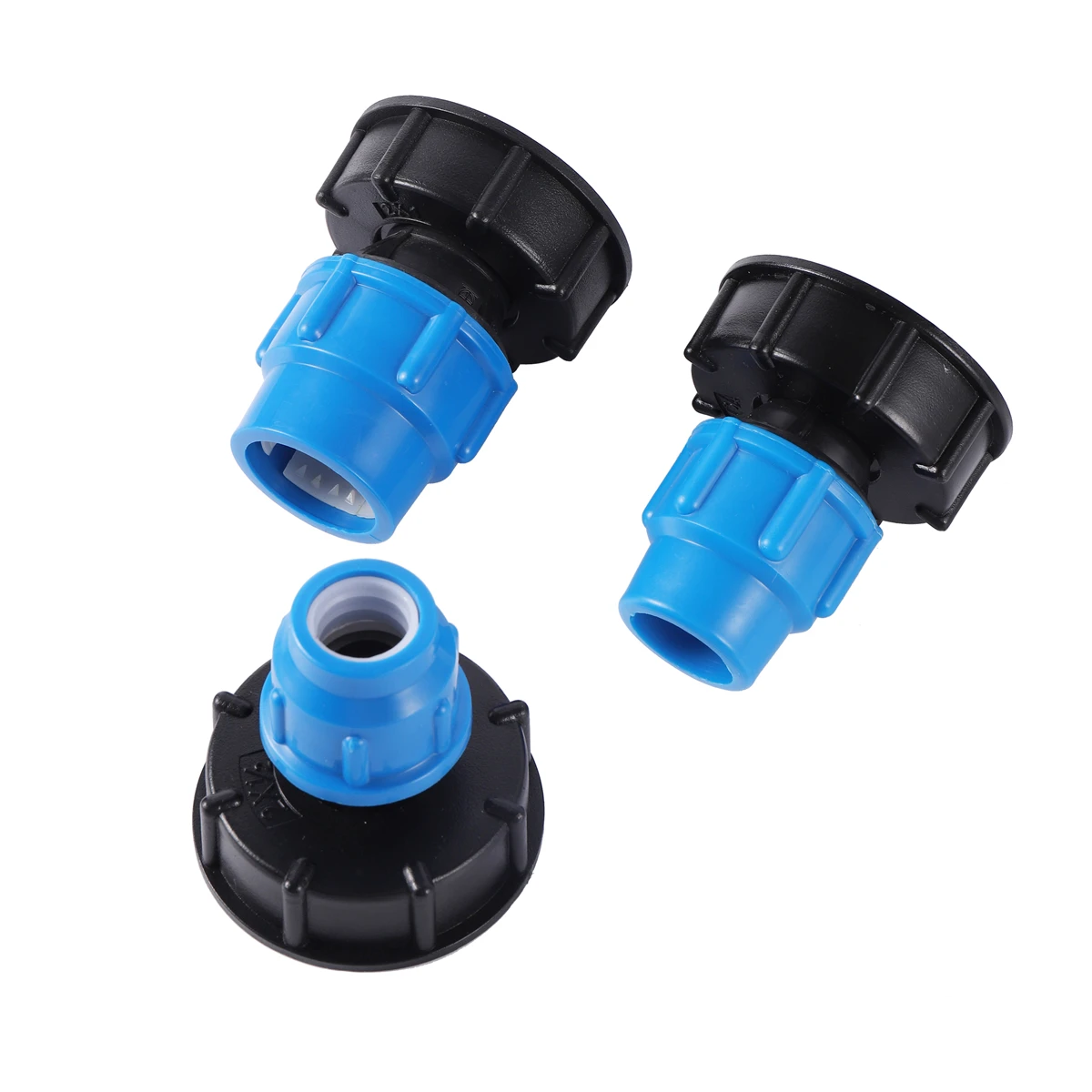 20/25/32mm PE Pipe Ton Bucket Reducer Connector S60 IBC Tank Straight/Elbow/Tee Adapter Garden Irrigation Water Connection 1 set