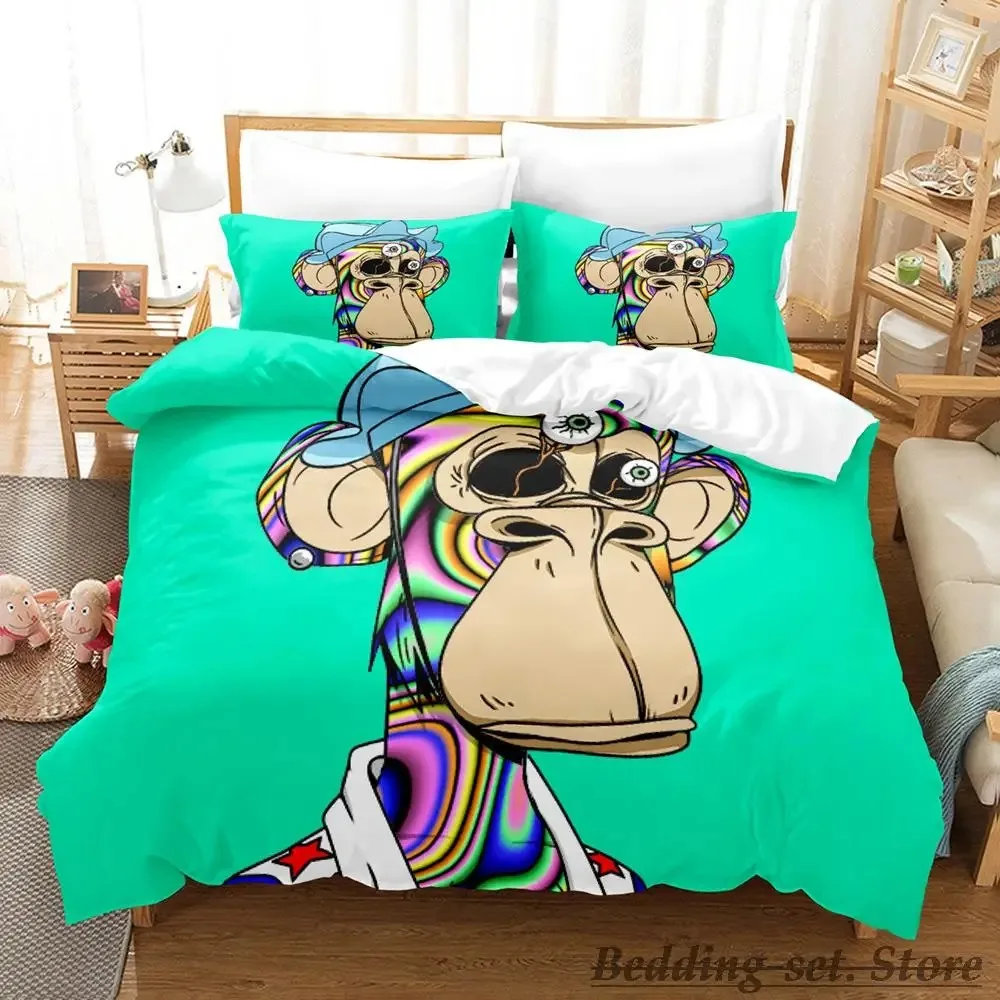 2023 Bored Ape Yacht Club BYAC NFT Bedding Set Single Twin Full Queen King Size Bed Set Aldult Kid Bedroom Duvetcover Sets Anime