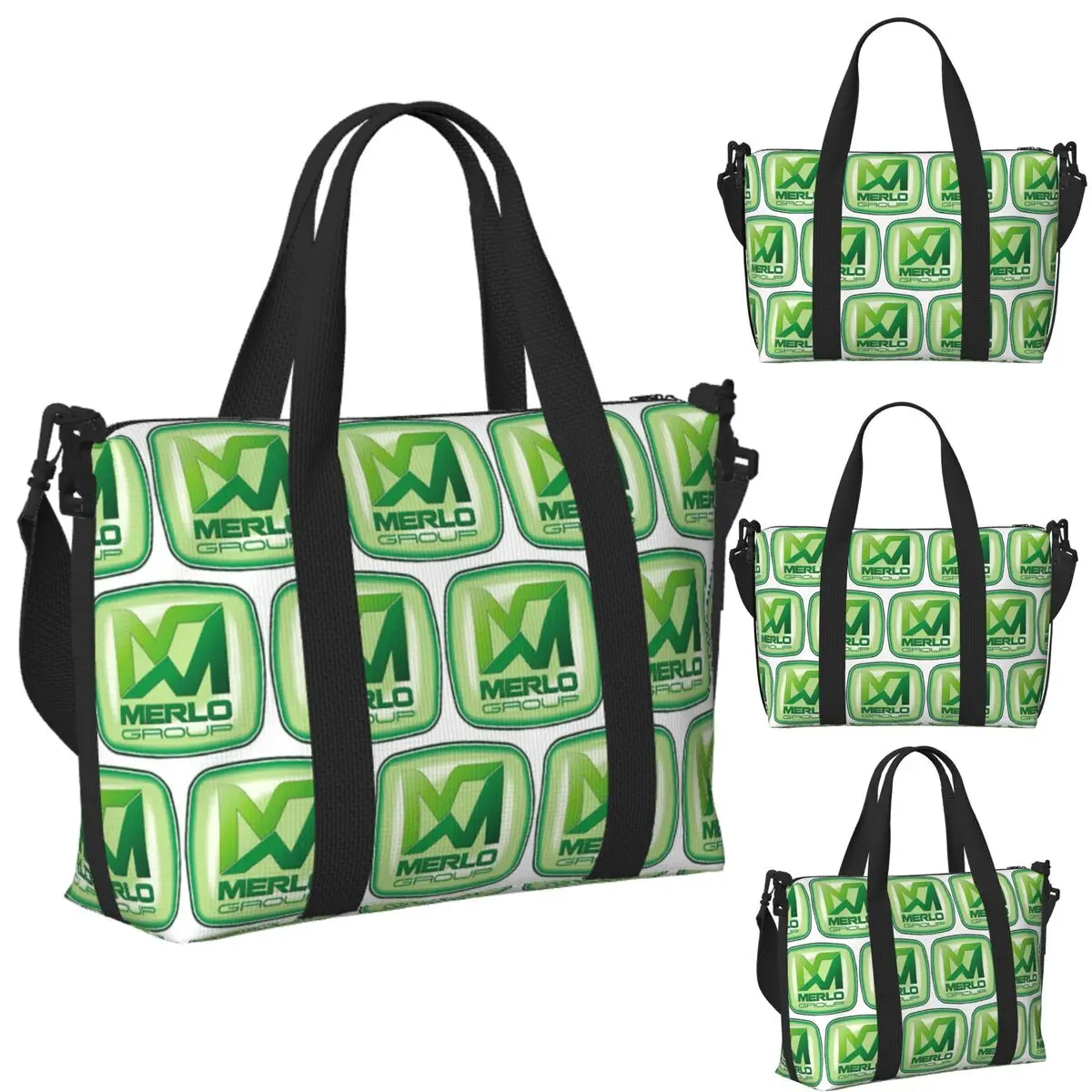 

Custom Merlo Logo Beach Travel Bag Large Capacity Tote Bags for Gym Yoga Women Shopping Duffle Shoulder Bag