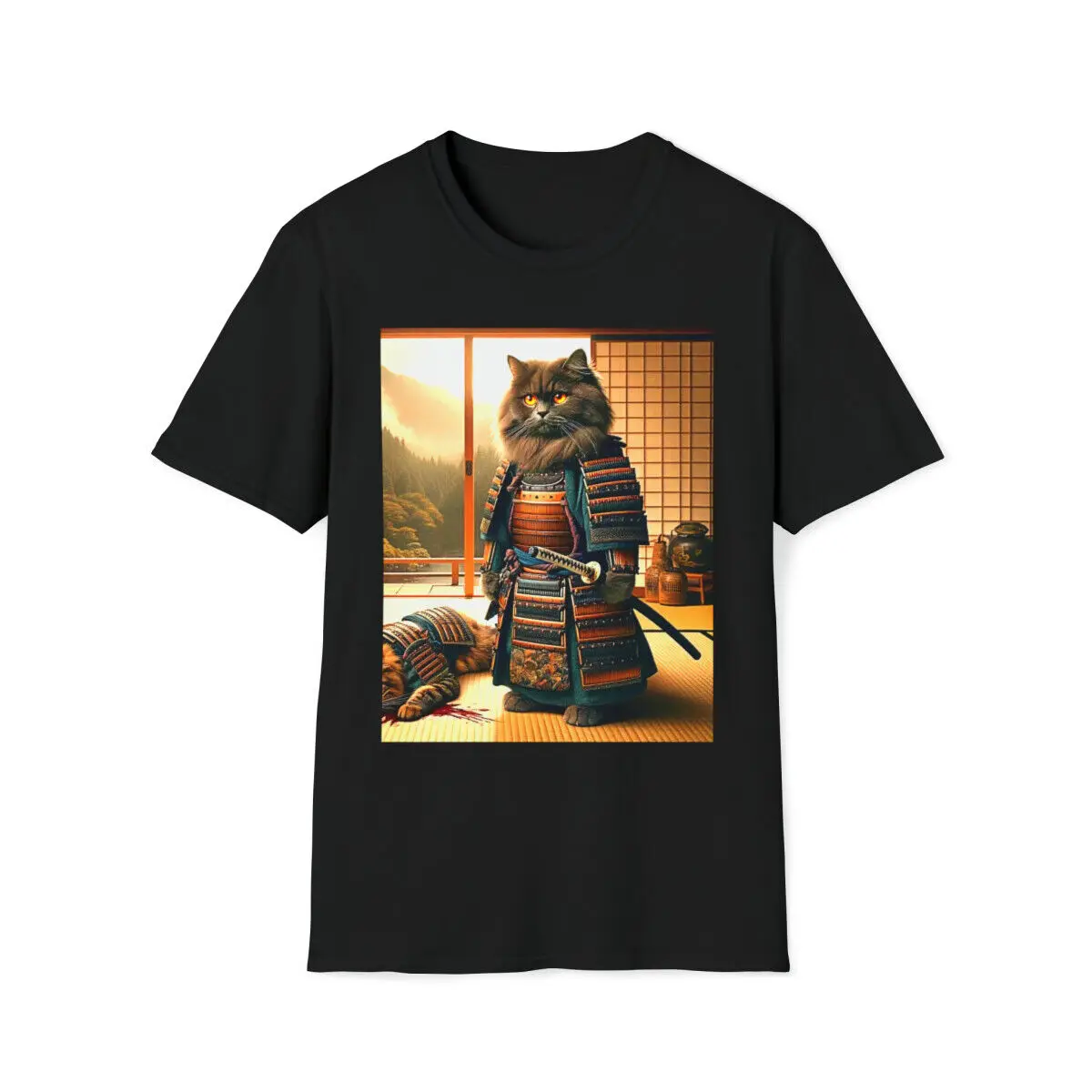 Ronin Samurai Cat T shirt V4