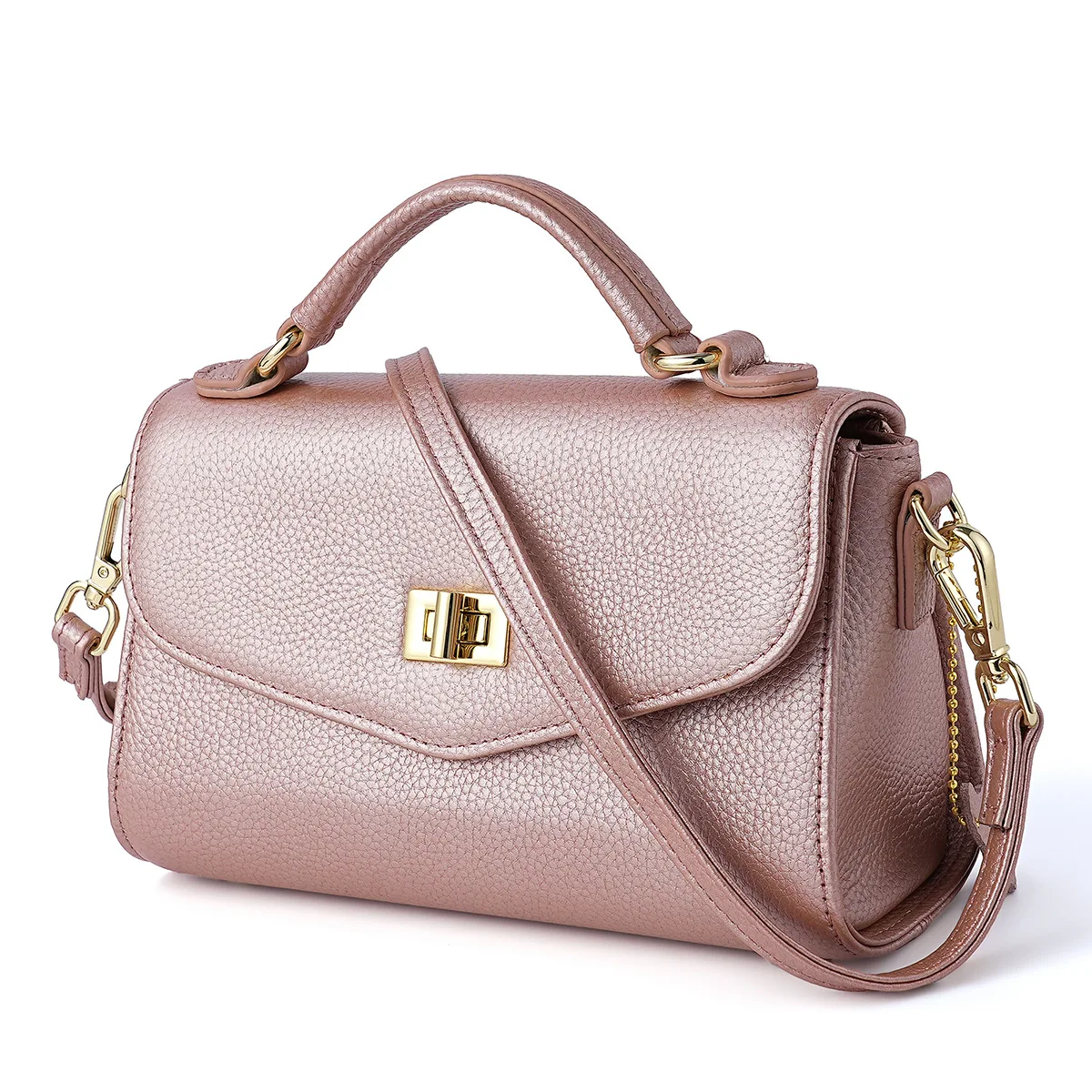 

Small Woman Genuine Leather Handbag Real Cow Leather Tote Bag Fashion Ladies Shoulder or Crossbody Bag