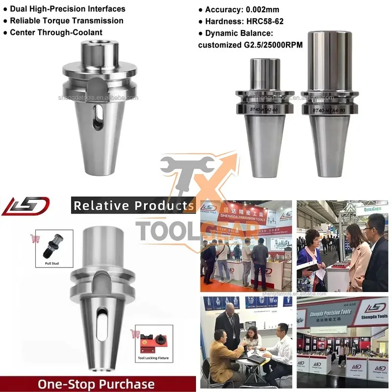 2026China*Factory* High Precision 0.002mm CNC Tool Holder MAS403 BT40 Tool Holder BT40-MTA2-60L BT40-MTA3-75L BT40 Morse