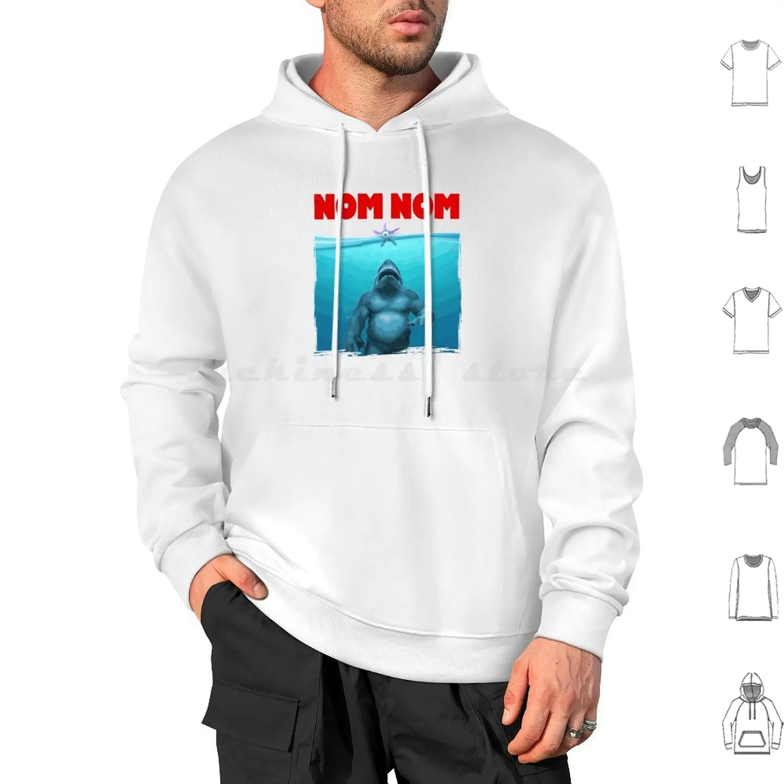 King Shark Nom Nom-Nanaue Sudaderas con capucha de manga larga King Shark Shark Squad Nomnom King Película